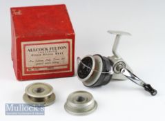 Allcock Felton Crosswind spinning reels Including. a full bail example in silver/black finish,