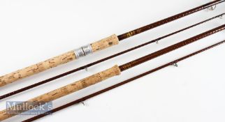 2x good Bruce and Walker Mk. IV hollow glass hand built coarse rods – incl B James & Son 10ft 2pc