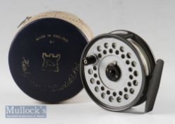 Hardy Viscount 130 alloy trout fly reel – 3.25” dia, lacquered smooth alloy foot, reversible U
