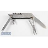 Pegley Davies multi blade angler’s knife with various attachments knife, scissors, corkscrew,