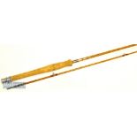 Fine C Farlow & Co Ltd London split cane trout fly rod - “The Jubilee” 9ft 2pc split, ser. no.