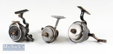 3x interesting early fixed spool reels – Allan Glasgow The Spinet LHW salmon size –alloy and brass