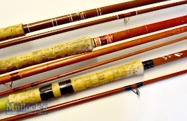 3x various fibre glass Carp, Spinning and coarse rods: Rodrill, London “Goldcrest Brand” 10ft 2pc