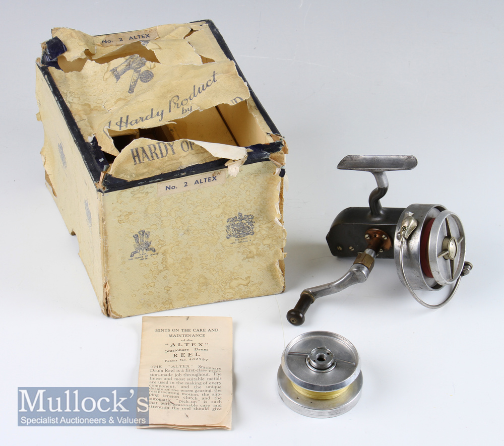 Hardy Altex No.2 Mk. V spinning reel, LHW folding handle, on/off optional check, spring bail overall