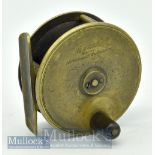 Army and Navy CSL Makers 105 Victoria Street Westminster brass plate wind fly reel - 3” dia constant