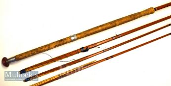 J.S Sharpe Ltd Aberdeen Scottie spliced salmon fly rod - 14ft 3pc c/w spare tip - 24” cork