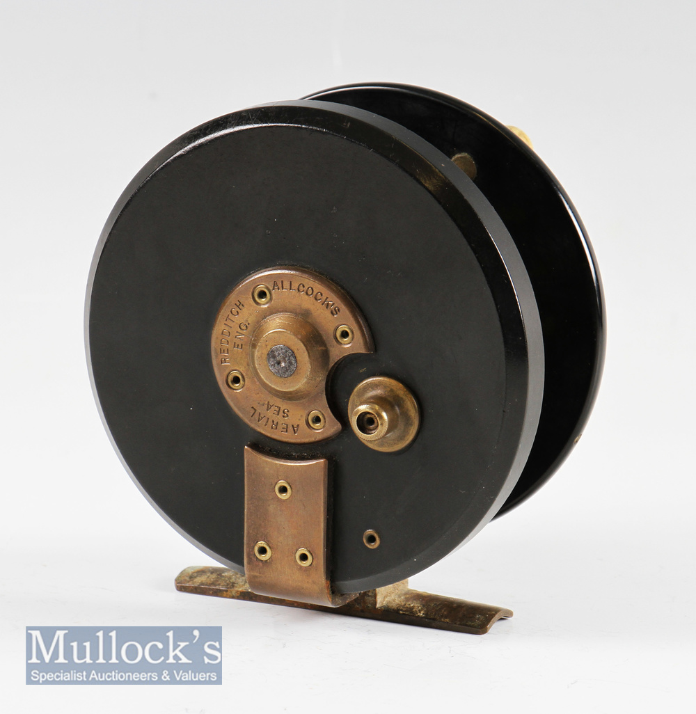 Good Allcock Sea Aerial Bakelite reel - 4” dia. wide drum, twin crazed handles, 6 spoke with tension - Image 2 of 2