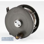 Fine PD Malloch Maker Perth Patent centre brake alloy wide drum salmon reel -4” dia, with bridged
