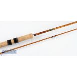 Fine James Aspindale and Son Dalesman Carp Split Cane Rod - 10’6” two-piece with amber Agate lined