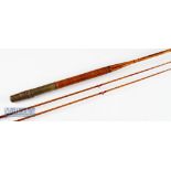 Early and scarce Frederick Malleson Maker Brooklyn New York Mortised and Rattan built cane fly rod