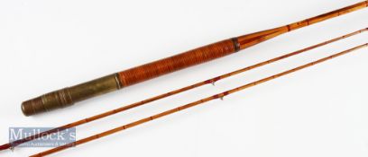 Early and scarce Frederick Malleson Maker Brooklyn New York Mortised and Rattan built cane fly rod