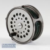 Good Sharpes of Aberdeen “The Gordon” alloy salmon fly reel – 4”dia with smooth alloy foot, left