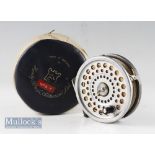 Hardy Bros Marquis 10# trout fly reel: 3.75” dia - alloy foot c/w line- reversible U shaped line