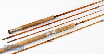 2x Fine Allcocks fully refurbished fly and spinning split cane rods – Nimrod 8ft 6in 2pc c.1946 -