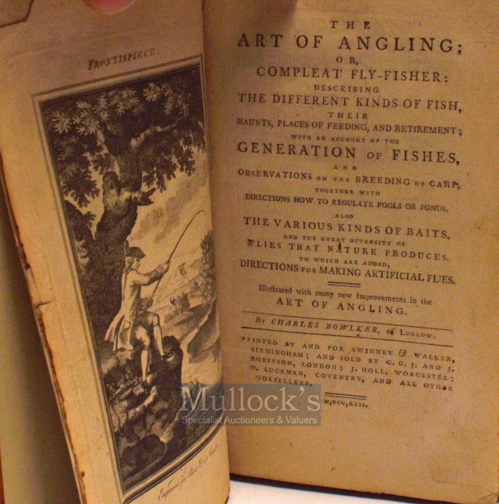 Bowlker C – Art of Angling or Complete Fly-Fisher Ludlow 1792 6th edition printed Birmingham - Image 2 of 2