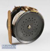 Hardy Bros Alnwick The Perfect alloy salmon fly reel c.1905 – 4.25” dia, fitted with later period