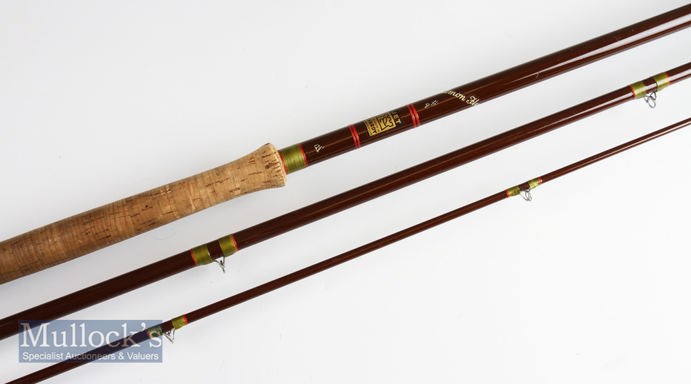 Good Hardy Jet “Salmon Fly” Rod - 12’6” 3pc Fibalite - line 9#, amber Agate lined butt guide and