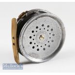 Hardy Bros Alnwick The Perfect alloy trout fly reel c. 1912 – 3 1/8” dia, smooth brass foot, knock