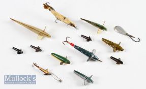 Hardy Lures: Selection of lures and devons to include Silver sand Eel, Heavyweight Hardy devons,