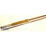 J.S Sharpe Ltd Aberdeen “The Scottie” split cane fly rod - 9ft 2pc line WT 6# -lightly soiled cork