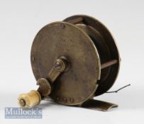Early Vic J. Jones Maker 111 Jermyn Street London folding handle brass crank wind fly reel c.