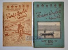 Hardy’s Angler’s Guide 1937 green cover with cloth spine, covers, front photograph together with the