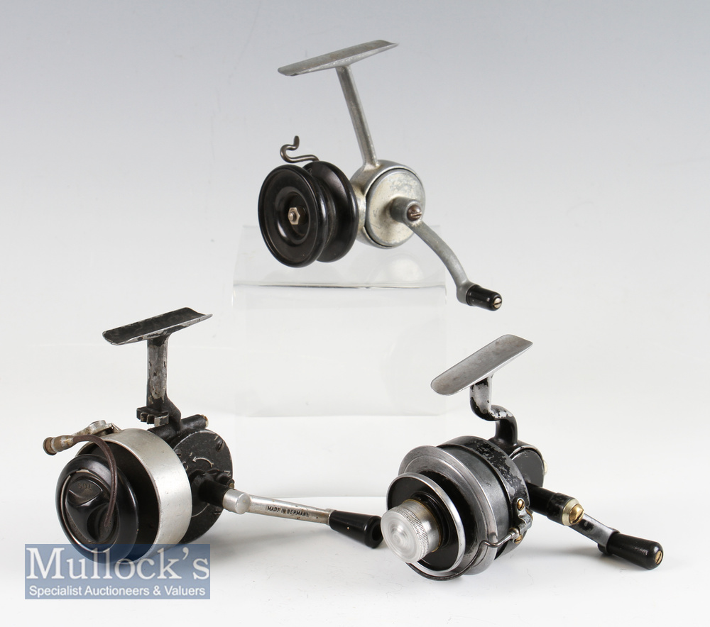 3x assorted spinning reels – early Allcocks small Felton Crosswind with half bale arm; Allcocks