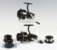2x fine Mitchell Made In France spinning reels with spare spools – 330 Otomatic with details to