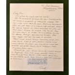 Richard Walker Letter 1983 – 14th April hand written and signed Dick – 3x paragraphs discussing
