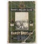 Hardy’s Angler’s Guide 44th edition 1921 green cover with cloth spine, covers, front photograph