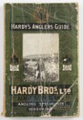 Hardy’s Angler’s Guide 44th edition 1921 green cover with cloth spine, covers, front photograph