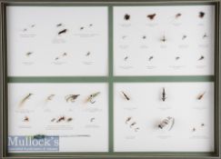 Fine Glass Display Case of 41 Fly Fishing flies from well-known Fly Fishing persons, to incl.