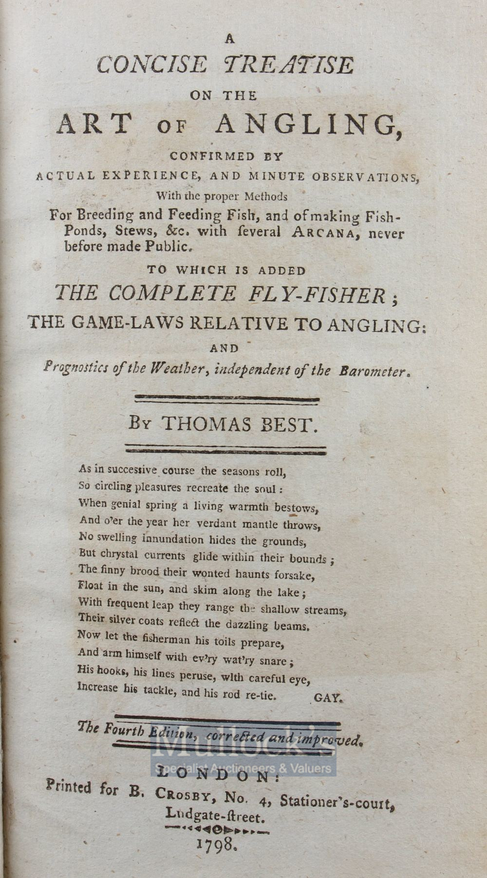 Best Thomas – A Concise Treatise on the Art of Angling, published 1798 4th edition engraved - Image 2 of 2