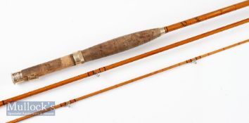 Very Good Hardy “The Hollolight” hollocona trout fly rod – 9ft 3pc clear Agate lined butt and tip