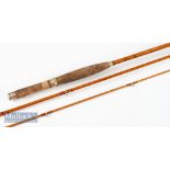 Very Good Hardy “The Hollolight” hollocona trout fly rod – 9ft 3pc clear Agate lined butt and tip