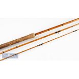 Martin James British Made split cane salmon fly rod -12ft 9in 3pc - fitted with red Agate lined butt