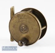 Alfred and Son Makers Moorgate Street London Birmingham brass plate wind reel c.1890 – 2.5” dia,