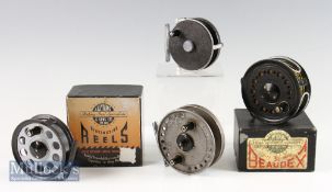 4x various J W Youngs trout fly reels - fine and unused The Pridex 3.25” in makers original box;