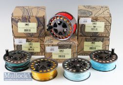 Fine Lamson Litespeed 4 Hard Alox hi tech salmon fly reel with 4x spare spools all with lines – 4.5”
