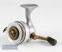 Early Universal “The Threadex” Pattern No 34721 alloy spinning reel – left hand wind, with brass