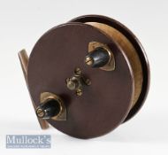 Good Ogden Smiths London “Fabros” fibre sea/boat reel – 4.5” dia, brass star back and rear drum