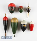 Assorted Pike Floats.Various sized floats from 5cm to 13cm all in used condition one with part