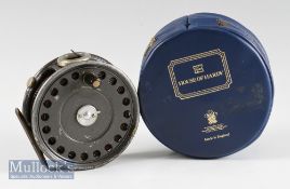 Hardy Bros ‘St George’ 3 ¾” alloy fly fishing reel - with agate line guide, 2 screw latch, ribbed