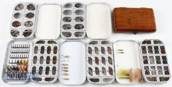 Selection of fly boxes. To include Sumo, Okuma consisting of various dry flies and others in metal