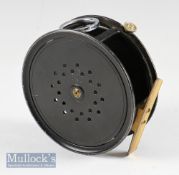 Fine D. Crockhart & Son Stirling large Perfect style alloy salmon fly reel - 4.5” dia, good straight