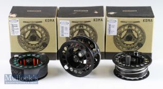 Vision “The Koma Plus ” VF78 large arbour salmon fly reel with 2x spare spools – 3.75” dia, left and