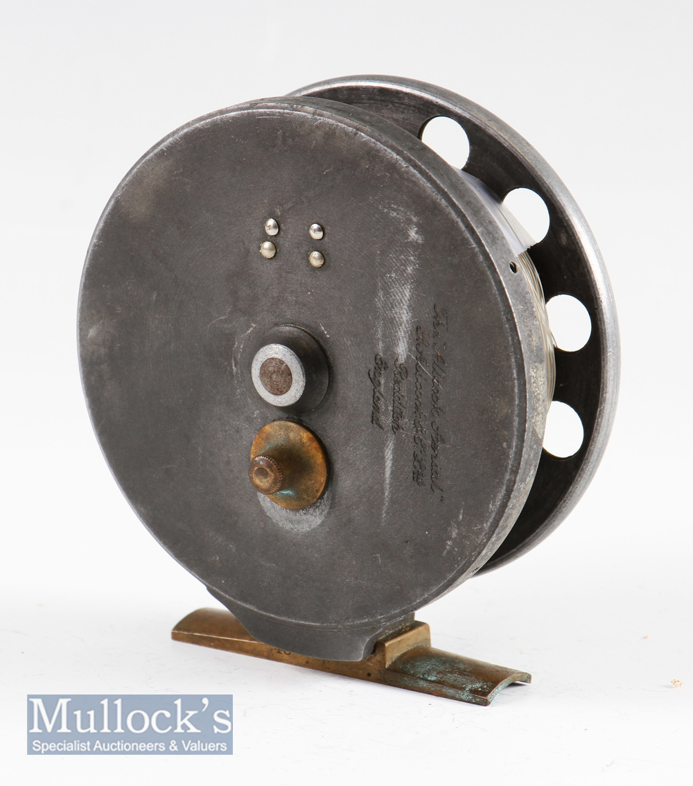 S. Allcock & Co ‘Allcock Aerial’ 3 ½” reel - half ebonite drum 6 spoke with tension regulator, - Image 2 of 2