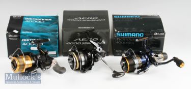 Shimano 4000D Baitrunner fixed spool reel – One piece bail wire, roller bearings, instructions in