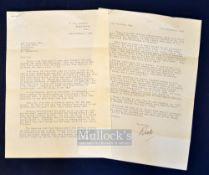 Richard Walker letter 1984 – 15th February 1984 typed and hand signed “Dick” – 2p the first page