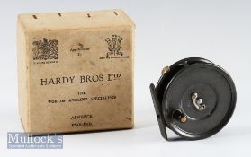 Fine Hardy Bros Alnwick The Uniqua Alloy trout fly reel in makers period card board box – 3 1/8”